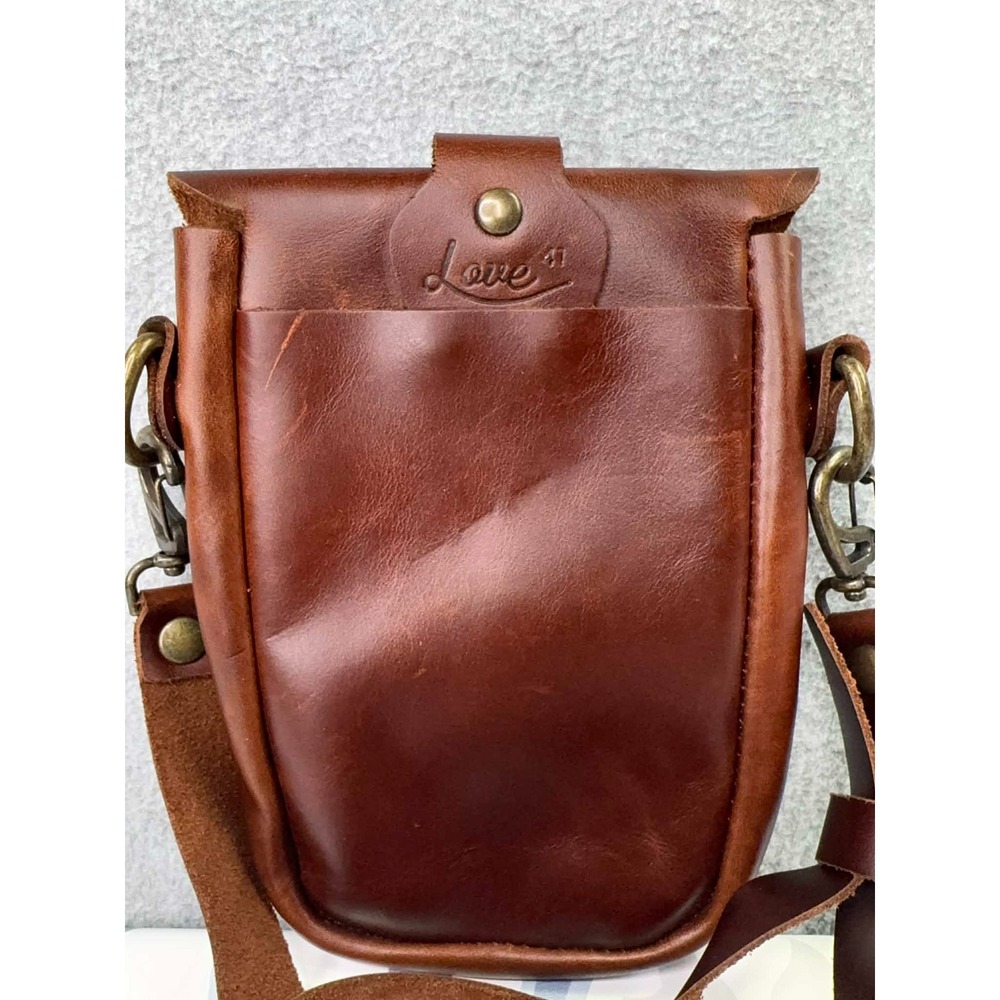 Saddleback Leather Love 41 Crossbody Bag Mahogany Brown Adjustable RARE - Picture 3 of 9